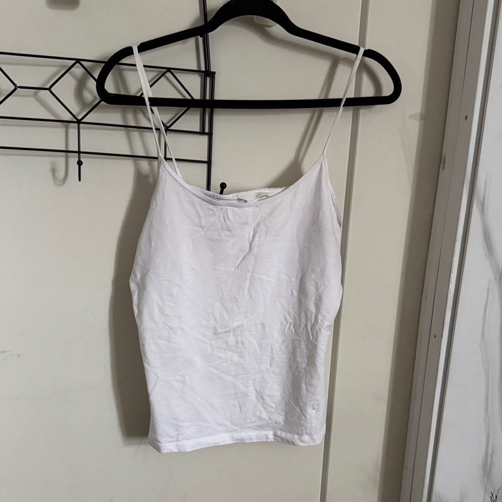 H&M White Slim Spaghetti-Strap Cami